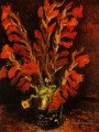 Vase aux Glaïeuls Rouges Vincent van Gogh Fleurs impressionnistes